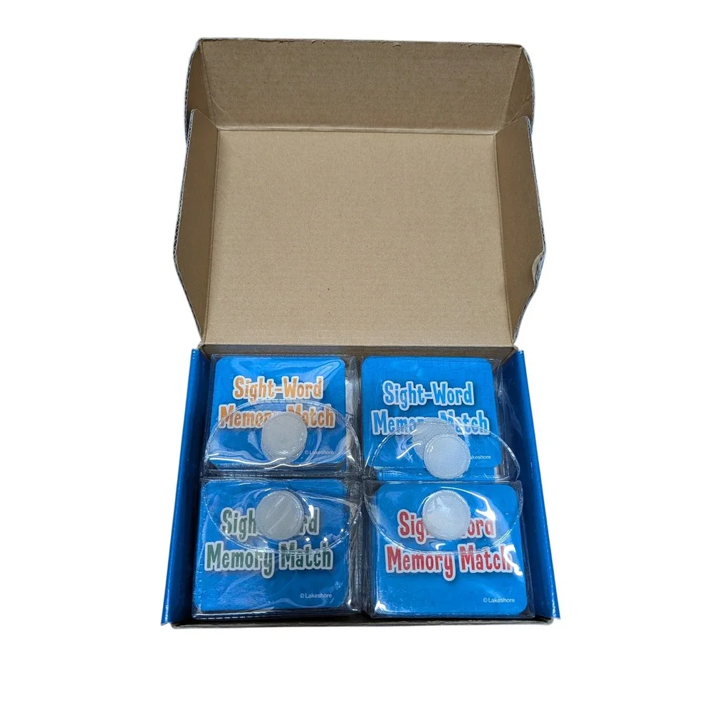 Lakeshore Sight-Word Memory Match Games Kids Level 1 Blue Good 4-in-1 Set FF361